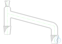 Destillatiebrug, 2x NS29, 1x NS14, lengte 180mm vlg tekening